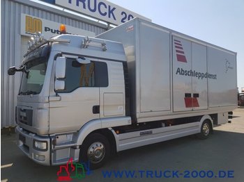 Trasporto automezzi autocarro MAN 8.220 Tischer Schiebeplateau Koffer geschlossen