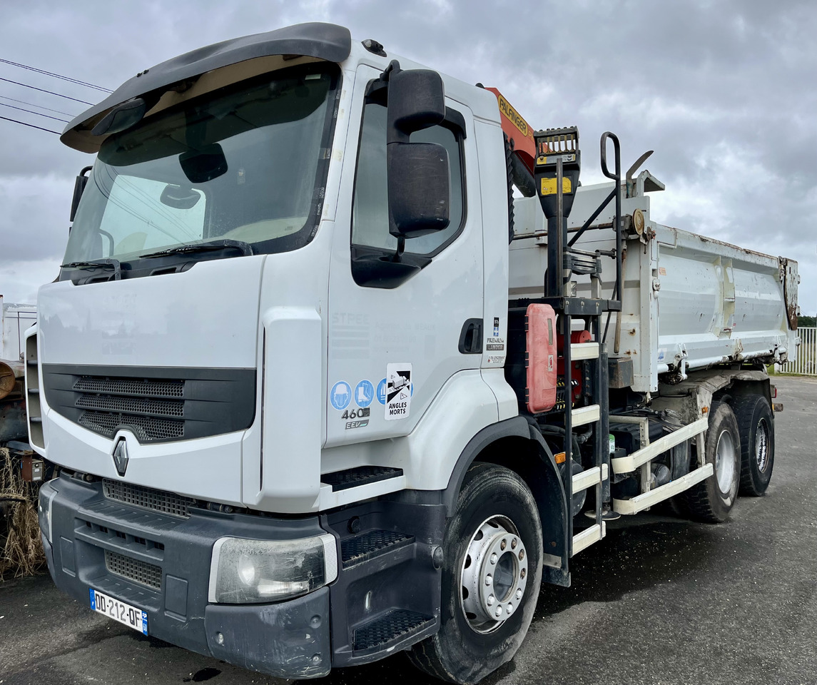 Autocarro ribaltabile RENAULT Premium Lander 460dxi bibenne grue Palfinger pk16001