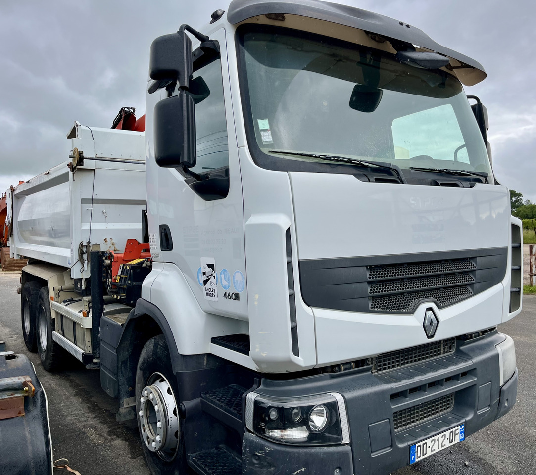 Autocarro ribaltabile RENAULT Premium Lander 460dxi bibenne grue Palfinger pk16001