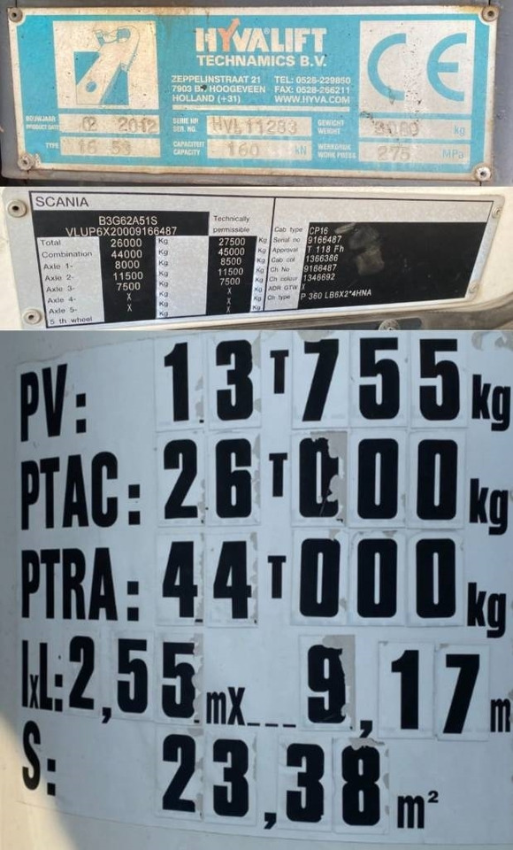 Autocarro scarrabile Scania P360/HYVALIFT/HIAB 144B a réparer
