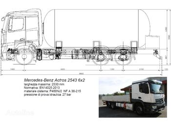 Camion cisterna per il trasporto di gas MERCEDES-BENZ Actros 25.43: foto 1