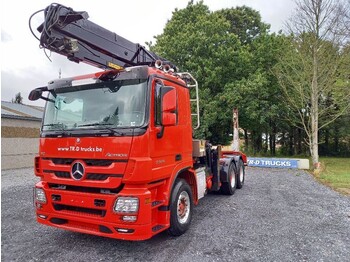 Camion trasporto legname, Camion con gru Mercedes-Benz Actros 3360 GRUMIER-steel suspension-alcoa: foto 1