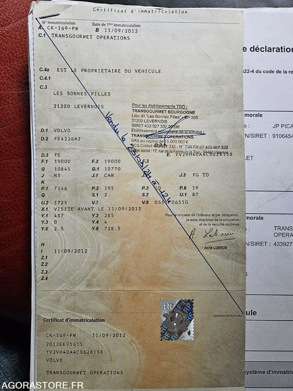 Camion Porteur Volvo frigo