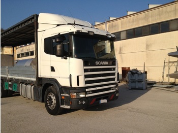 Camion centinato Scania 340 114L - 3 assi con pedana idraulica (peso 3000 kg) + telecomando: foto 1