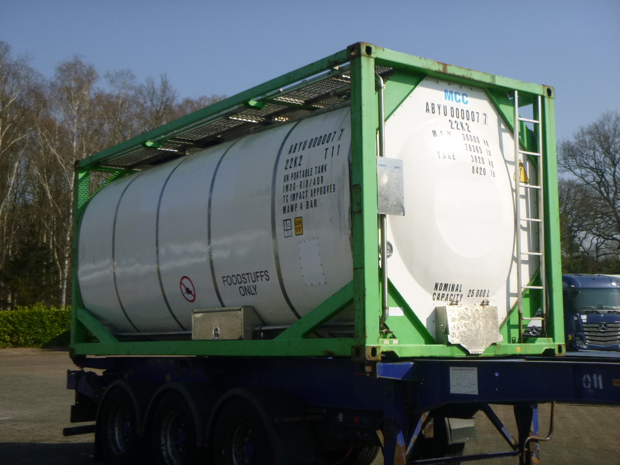 Container cisterna, Semirimorchio Danteco Food tank container inox 20 ft / 25 m3 / 1 comp: foto 2