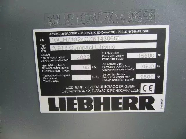 Escavatore cingolato 2022 Liebherr A 913 Compact G6.0-D: foto 12