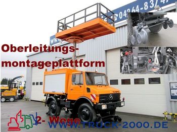 UNIMOG 424 4x4 Zweiwege Hubarbeitsbühne Strom/Oberleitg - Autogru