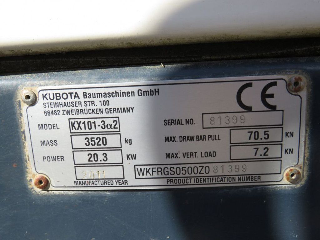 Miniescavatore Kubota Minibagger KX 101-3 Minibagger: foto 8