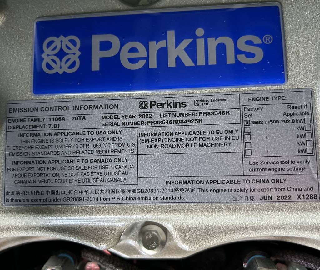 Gruppo elettrogeno Perkins 1106A-70TAG4 - 220 kVA Generator - DPX-19809: foto 16