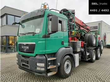 Rimorchio forestale, Camion MAN TGS 33.480 6X4 BB / Kran / with dolly: foto 1