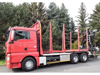 Rimorchio forestale, Camion MAN TGX 33.680 V8 Holzlader + KRAN + 6x4 + 390tkm: foto 1