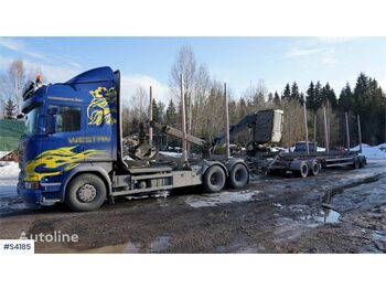 Rimorchio forestale SCANIA R580LB 6X4 HNB Timber Truck w Crane & Trailer: foto 1