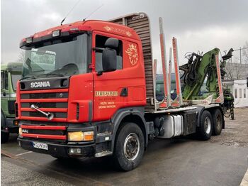 Rimorchio forestale, Camion Scania R 144  Holztransporter mit kran loglift 165 zt: foto 1