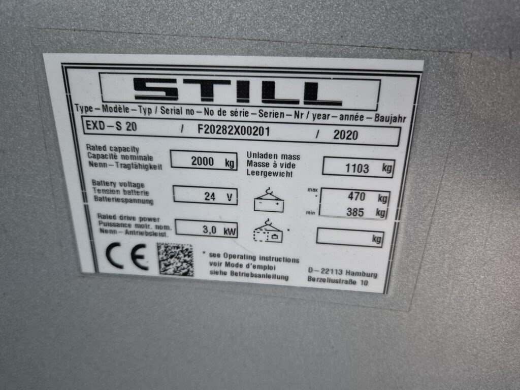 Carrello elevatore elettrico STILL EXD-S20 stacker