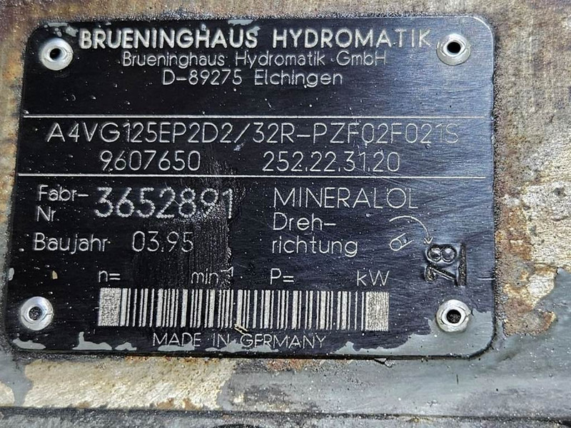 Idraulica per Macchina da cantiere Brueninghaus Hydromatik A4VG125EP2D2/32R-Drive pump/Fahrpumpe/Rijpomp: foto 6