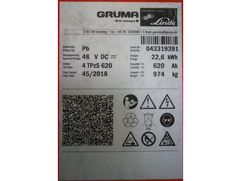 Batteria GRUMA 48 Volt 4 PzS 620 Ah: foto 5