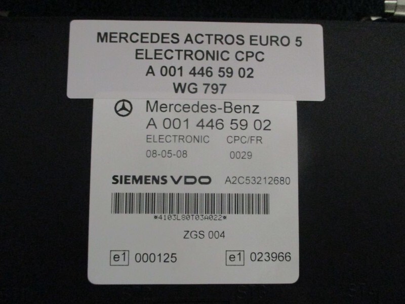 Sistema elettrico per Camion Mercedes-Benz ACTROS A 001 446 59 02 ELECTRONIK CPC EURO 5: foto 2