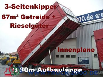 KEMPF 3-Seiten Getreidekipper 67m³   9.80m Aufbaulänge - Rimorchio centinato