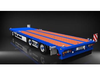 HRD 3 axle Achs light trailer drawbar ext tele  - Rimorchio pianale ribassato