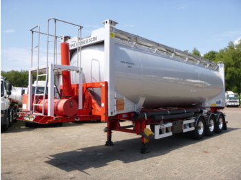 Semirimorchio cisterna per il trasporto di alimenti Feldbinder Food/powder tank container alu 40 m3 + tipping chassis: foto 1