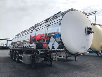 Semirimorchio cisterna per il trasporto di alimenti Feldbinder TSA 33.3-3, Chemie Tank, GGVS, Alufelgen: foto 1