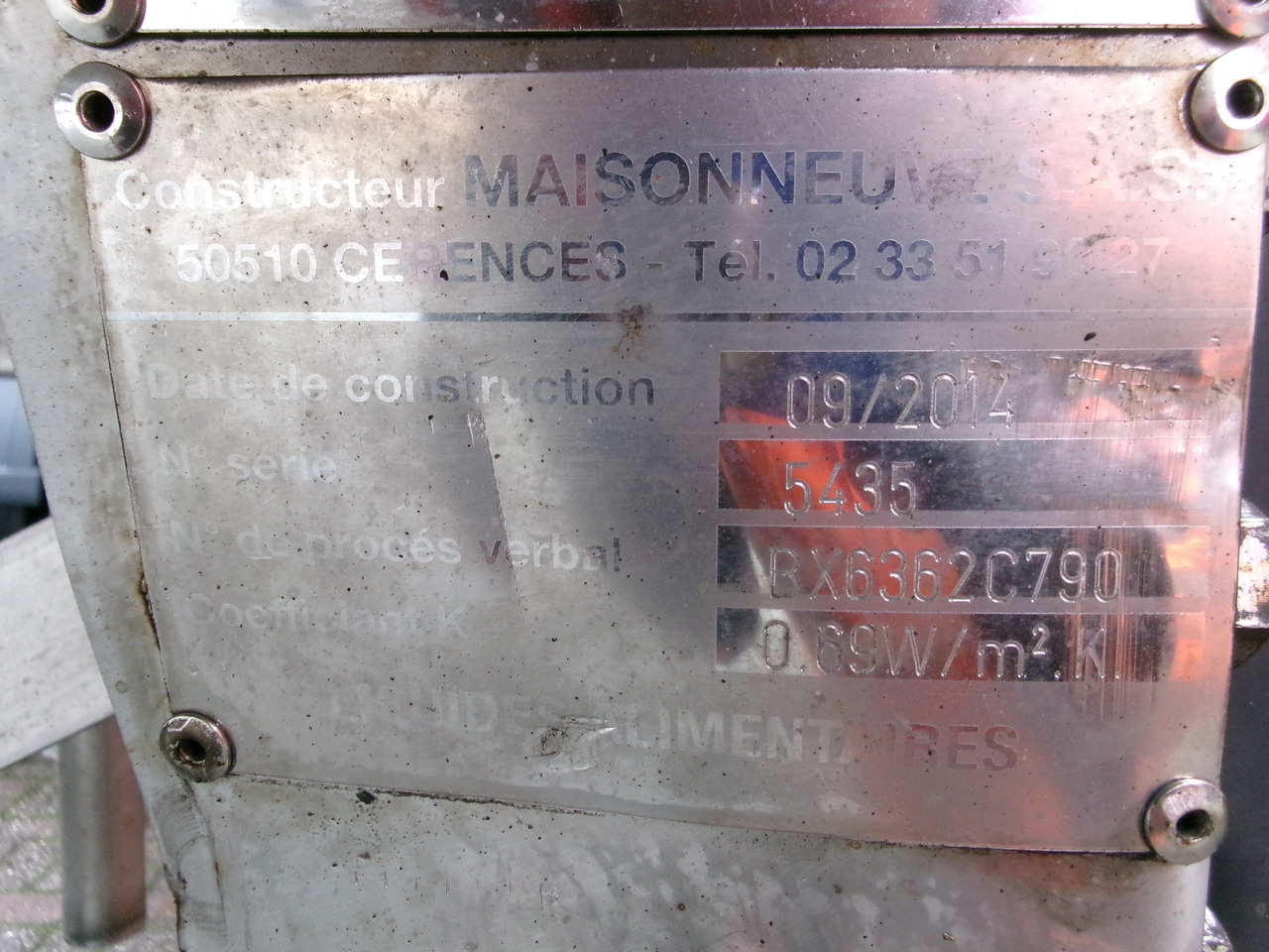 Semirimorchio cisterna per il trasporto di alimenti Maisonneuve Food tank inox 30 m3 / 1 comp: foto 20