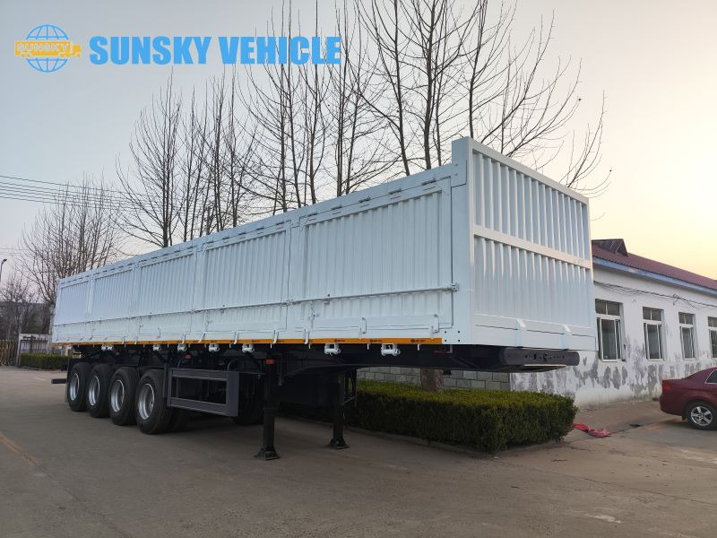 Semirimorchio portacontainer/ Caisse interchangeable per il trasporto di container nuovo SUNSKY 60Ton 4 axle sidewall tipper trailer: foto 5