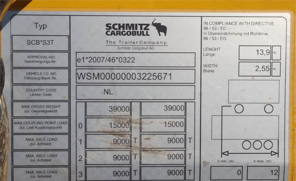 Semirimorchio centinato Schmitz CARGOBULL SCB53T CoC Documents, TuV Loading Certif: foto 6