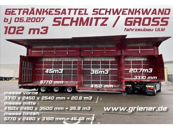 Semirimorchio trasporto di bevande Schmitz Cargobull JUMBO /GETRÄNKE SCHWENKWAND BPW 102 M3 !!!!!!!!!: foto 1
