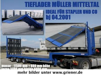 Müller-Mitteltal TS 3 / TIEFLADER HYDRAULISCHE RAMPE STAPLER / !!  - Semirimorchio cassonato/ Pianale
