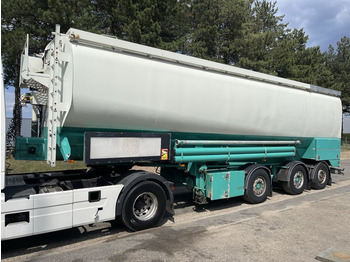 Lambrecht 3-as SAF ANIMAL FOOD OPEN SILO TANK - 9 COMPARTIMENTS - 2 STEERING AXLES - CHAIN UNLOADING SYSTEM - Semirimorchio cisterna