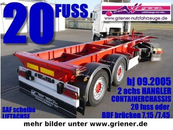 HANGLER 20 FUSS CONTAINERCHASSIS oder BDF 2achs  - Semirimorchio portacontainer/ Caisse interchangeable