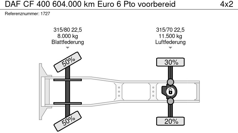 Trattore stradale DAF CF 400 604.000 km Euro 6 Pto voorbereid: foto 16