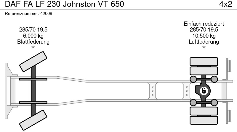 Spazzatrice stradale DAF FA LF 230 Johnston VT 650: foto 17