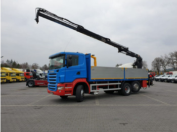 Autocarro con pianale/ Cassone fisso, Camion con gru Scania R 400 LB 6x2 HDS Budowlanka Widły Oś Skrętna Super Stan: foto 2