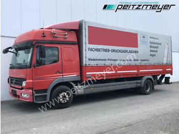 Camion centinato MERCEDES-BENZ Atego 1524 LL Pritsche + LBW 1,5 t. L-Fhs, Klima, Standh., Autom.: foto 1