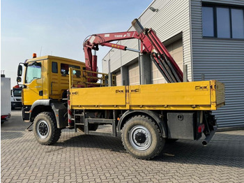 Autocarro con pianale/ Cassone fisso, Camion con gru MAN TG-M 18.280 4x4 Pritsche Kran Singelreifen Funkf: foto 4
