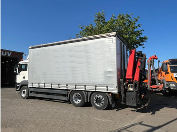 Autocarro con pianale/ Cassone fisso, Camion con gru MAN TG-S 26.400 6x2-2 BL Pritsche Heckkran 5xhydr.Au: foto 3
