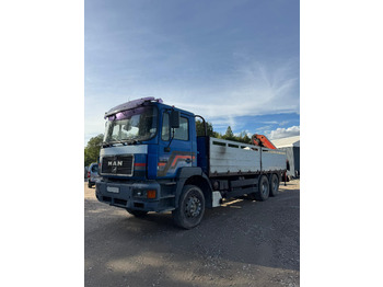 Autocarro con pianale/ Cassone fisso, Camion con gru MAN 26.403 6x4: foto 3