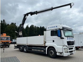 Autocarro con pianale/ Cassone fisso, Camion con gru MAN TGS 26.440 Baustoff mit HIAB XS 166 Kran: foto 4