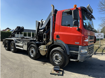 Autocarro scarrabile, Camion con gru DAF CF 85.410 8x4 HOOKLIFT + CRANE HIAB 244 EP-3 HIDUO - Radio - Rotator - RETARDER - EURO 4 - BIG AXLES HUB REDUCTION: foto 2