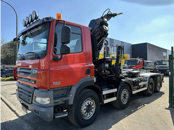 Autocarro scarrabile, Camion con gru DAF CF 85.410 8x4 HOOKLIFT + CRANE HIAB 244 EP-3 HIDUO - Radio - Rotator - RETARDER - EURO 4 - BIG AXLES HUB REDUCTION: foto 4