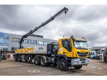 Autocarro con pianale/ Cassone fisso, Camion con gru Iveco TRAKKER 450-6X4-BIG AXLES: foto 2
