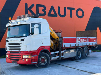 Autocarro con pianale/ Cassone fisso, Camion con gru Scania R 500 6x2*4 EFFER 255/6S / PLATFORM L=6620 mm: foto 2