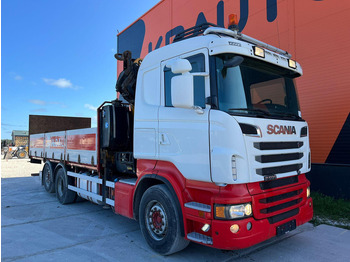 Autocarro con pianale/ Cassone fisso, Camion con gru Scania R 500 6x2*4 EFFER 255/6S / PLATFORM L=6620 mm: foto 4