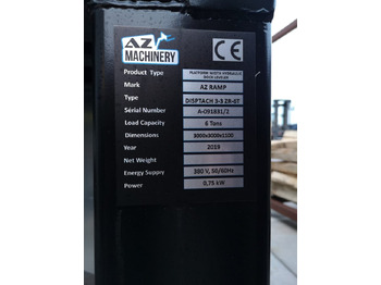 Rampa di carico nuovo Loading Table AZ RAMP-DISPATCH 3-3 ZR 6T-90 °. 6 Ton Capacity: foto 4