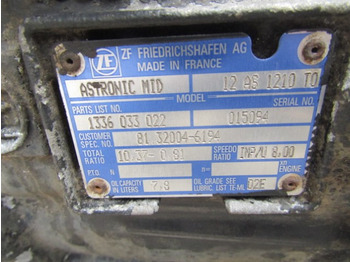 Cambio per Camion MAN TGM / TGS ASTRONIC MID 12AS 1210.70 GEARBOX: foto 2