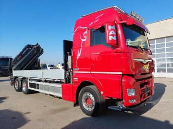 Autocarro con pianale/ Cassone fisso, Camion con gru MAN TGX 26.510 BL Pritsche, Intarder,   HIAB X-HIPRO 558EP-5,  Alu-Felgen, Lenkachse,: foto 3
