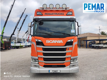 Autocarro con pianale/ Cassone fisso, Camion con gru SCANIA R 540 6X2 GRUA CAJA FIJA: foto 3