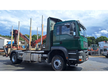 Camion trasporto legname, Camion con gru MAN TGA 18.480 Holz LKW: foto 2